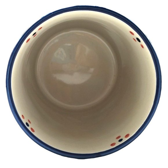 NEW Temptations Utensil Holder Crock Old World Blue Hand Painted Brochure - Picture 7 of 9